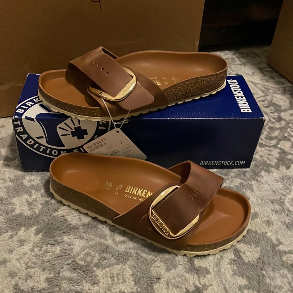 Birkenstock Madrid Big Buckle cognac 12n only used a couple of times.